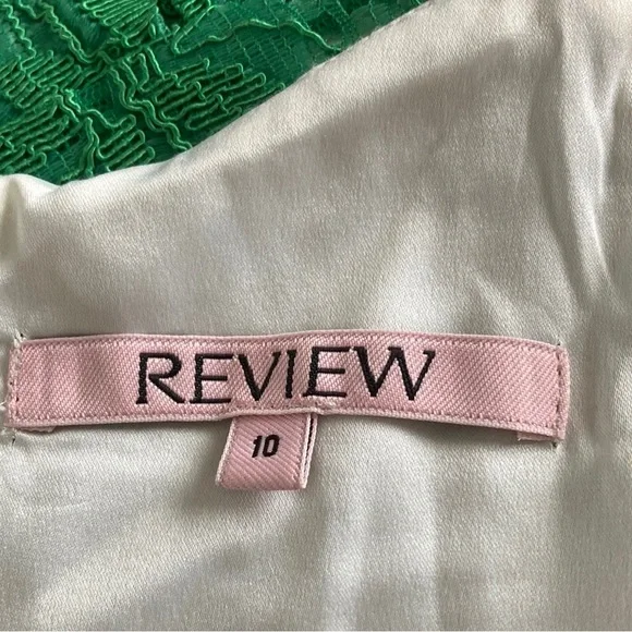 REVIEW emerald green vintage lace fit & flare Dress - Picture 8 of 9